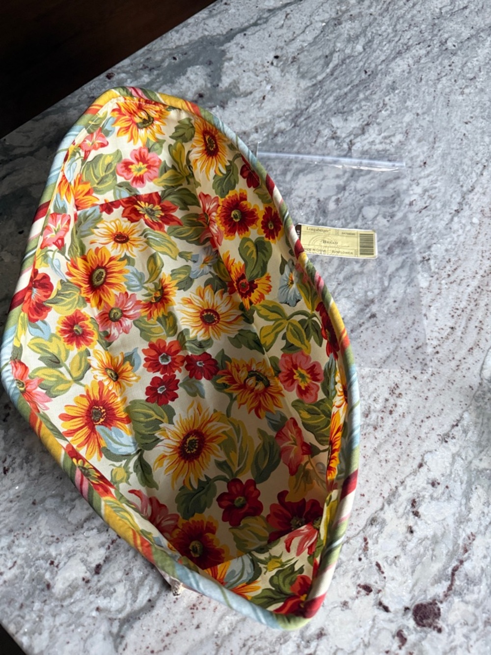 Longaberger Sunflower Bread Basket Liner - Picture 2 of 5